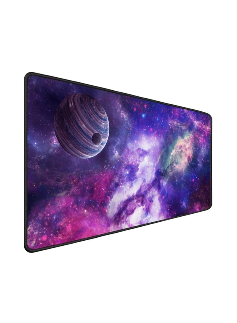TEDNETGO Large Extended Gaming Mouse Pad, Long Mouse Pads, Extra Large Big Mouse Pad with Stitched Edge, XXL Non-Slip Computer Computer Keyboard Mat for Gamer/Desktop/Office/Home, Galaxy - Image 1