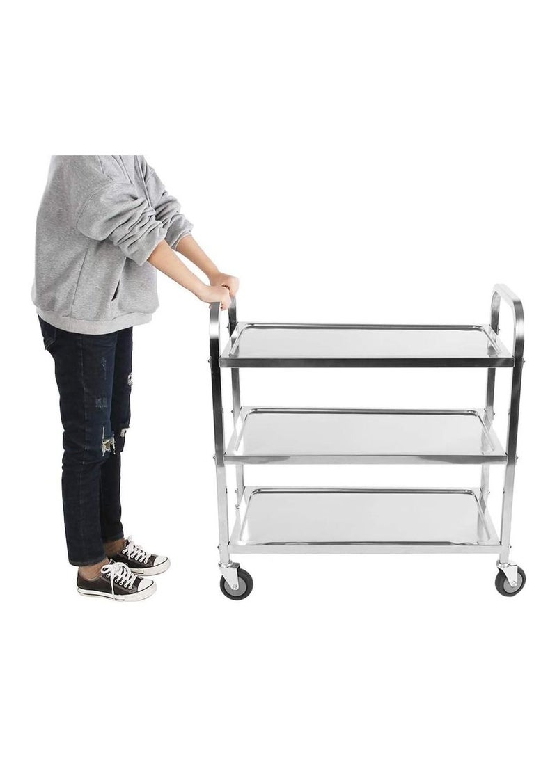 Grace Stainless Steel 3 Layers Service Cart Kitchen Trolley 95X62X94cm - Image 5