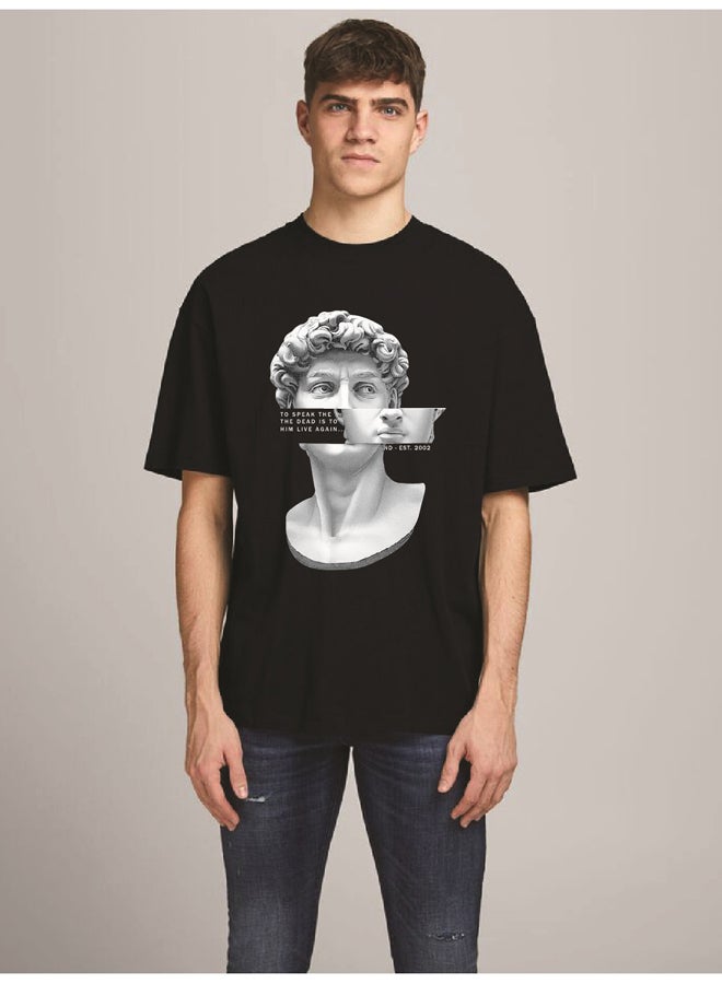 Coup Coup Printed T-Shirt For Men - loose Fit Fit - Black - Multi Color - Image 4