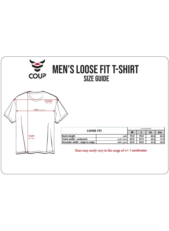 Coup Coup Printed T-Shirt For Men - loose Fit Fit - Black - Multi Color - Image 5