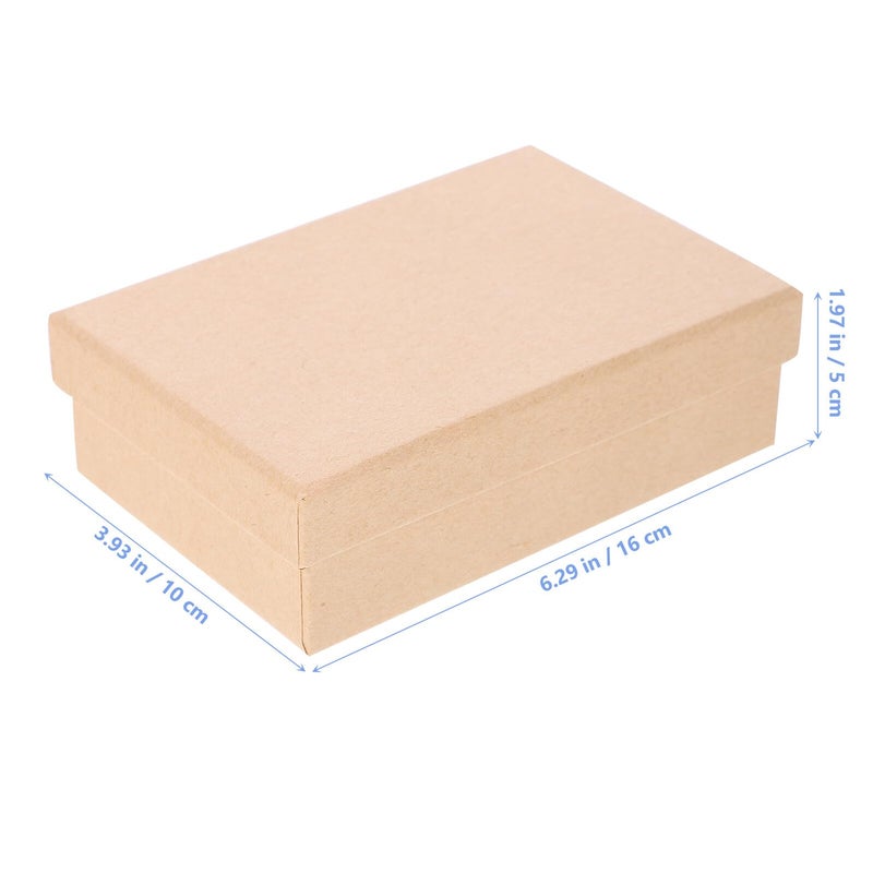 5 Pcs Kraft Paper Storage Boxes With Lid Multi Size Set For Home Organization - Image 3