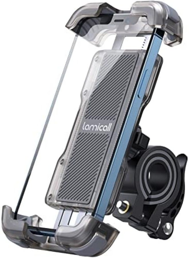 Lamicall Bike Phone Mount Holder - Motorcycle Phone Mount, Adjustable Cell Phone Holder Gifts, E-Bike Bicycle Scooter Handlebar Cradle Clip for iPhone Air 17 Pro Max, 16 15 Plus, 14, 4.7-6.8" Phone - Image 1