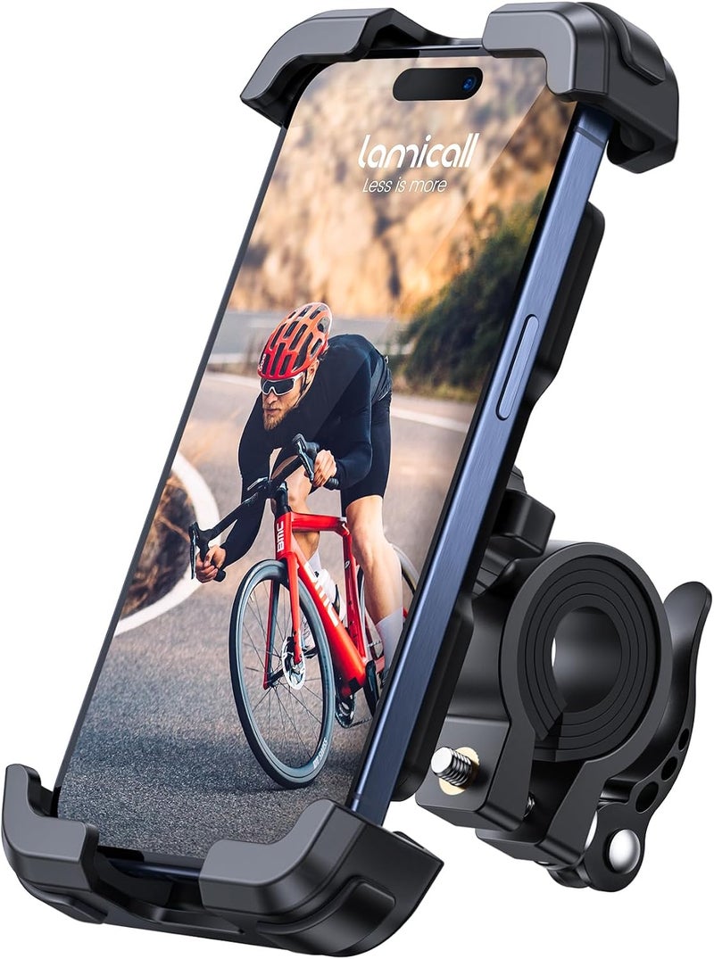Lamicall Bike Phone Mount Holder - Motorcycle Phone Mount, Adjustable Cell Phone Holder Gifts, E-Bike Bicycle Scooter Handlebar Cradle Clip for iPhone Air 17 Pro Max, 16 15 Plus, 14, 4.7-6.8" Phone - Image 2