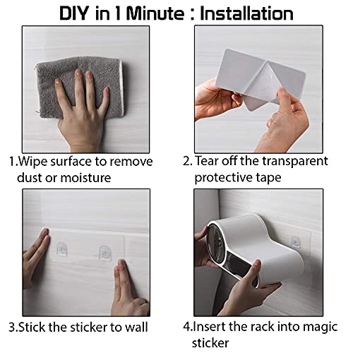 Zollyss Magic Sticker Series Plastic Self Adhesive Waterproof Toilet Paper Holder - Image 4