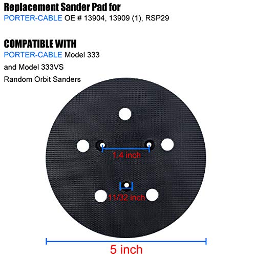 Tockrop 5" Sander Pad for Porter-Cable 333 and 333VS Random Orbit Sanders - Replacement for No. 13904 Hook-and-Loop Pad - Image 2