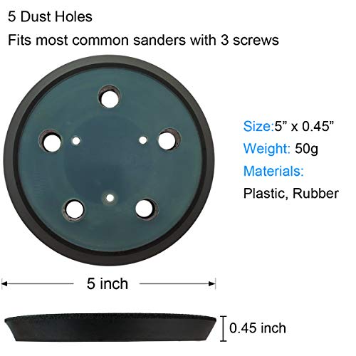 Tockrop 5" Sander Pad for Porter-Cable 333 and 333VS Random Orbit Sanders - Replacement for No. 13904 Hook-and-Loop Pad - Image 3