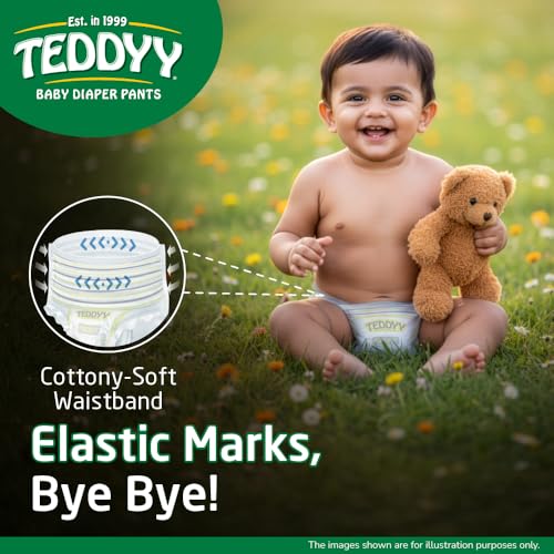 TEDDYY Easy Baby M Size Diaper Pant Style | 84 Count (Medium) | 7–12 kg (Pack of 2) | Long Protection Hours | Anti-Bacterial | Airy Breathable Fit | Rapid Soaker Channels with Wetness Indicator - Image 4