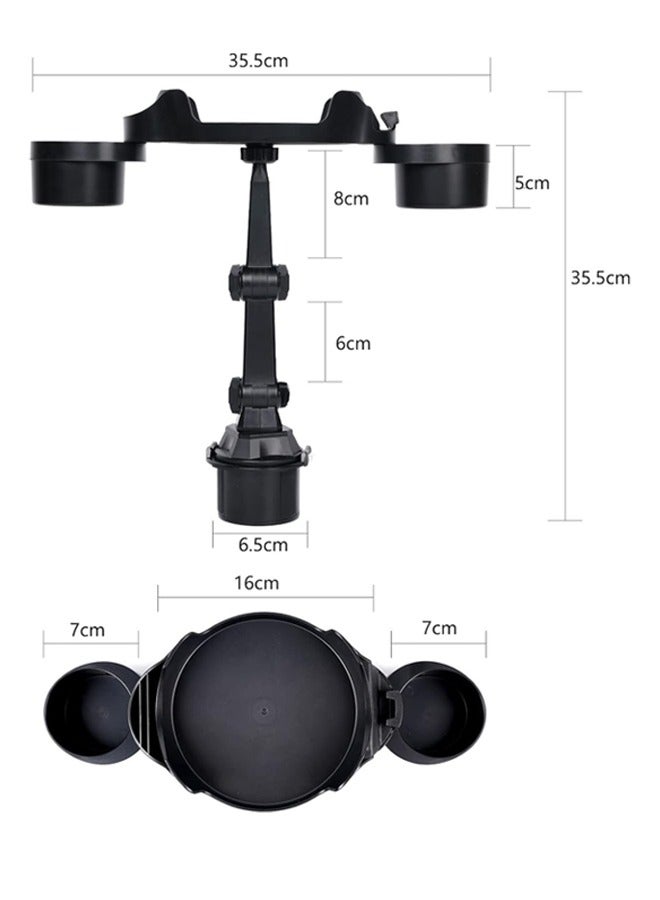 Car Rack,Put Mobile Phone Wallet Key Snacks, Etc,Car Dinner Plate With Water Cup Slot, Car-Specific Car Bracket, 360Degree Rotation, Free Aadjustment - Image 2