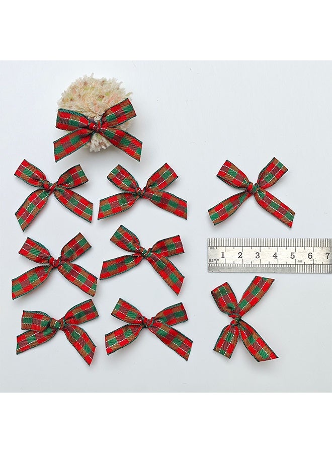60 Pcs Gingham Ribbon Bows Buffalo Plaid Premade Twist Tie Bows for Gift Wrapping, Wedding, Baby Shower, Birthday Party, Party Decorations, DIY Craft (Red Green) - Image 2