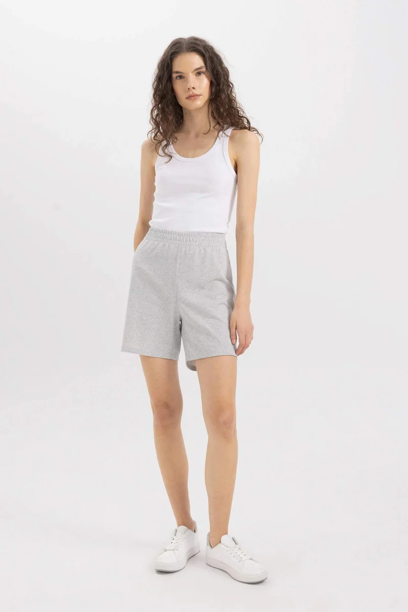 Defacto Regular Fit Thin Sweatshirt Fabric Bermuda