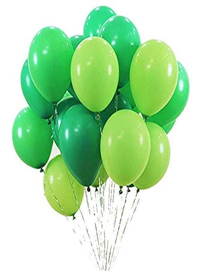 تريشرا بالونات TRISHRA Party Products ذات اللمسة المعدنية عالية الوضوح لتزيين حفلات أعياد الميلاد/الذكرى السنوية، عبوة من 50 بالونًا باللون الأخضر الفاتح والأخضر الداكن - Image 1