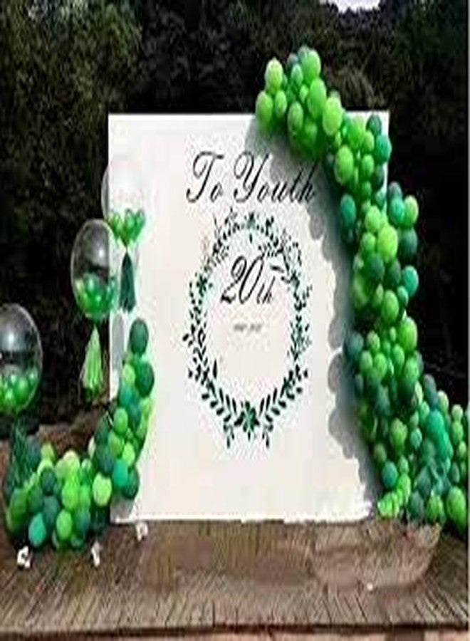 تريشرا بالونات TRISHRA Party Products ذات اللمسة المعدنية عالية الوضوح لتزيين حفلات أعياد الميلاد/الذكرى السنوية، عبوة من 50 بالونًا باللون الأخضر الفاتح والأخضر الداكن - Image 3