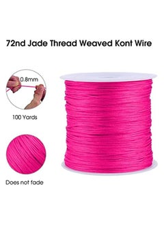 Generic Nylon Cord, 100M x 0.8mm Nylon Chinese Knot Cord Rattail Macrame Shamballa Elastic String for Jewelry Making Bracelets Beading (Bright Red)  - Image 4