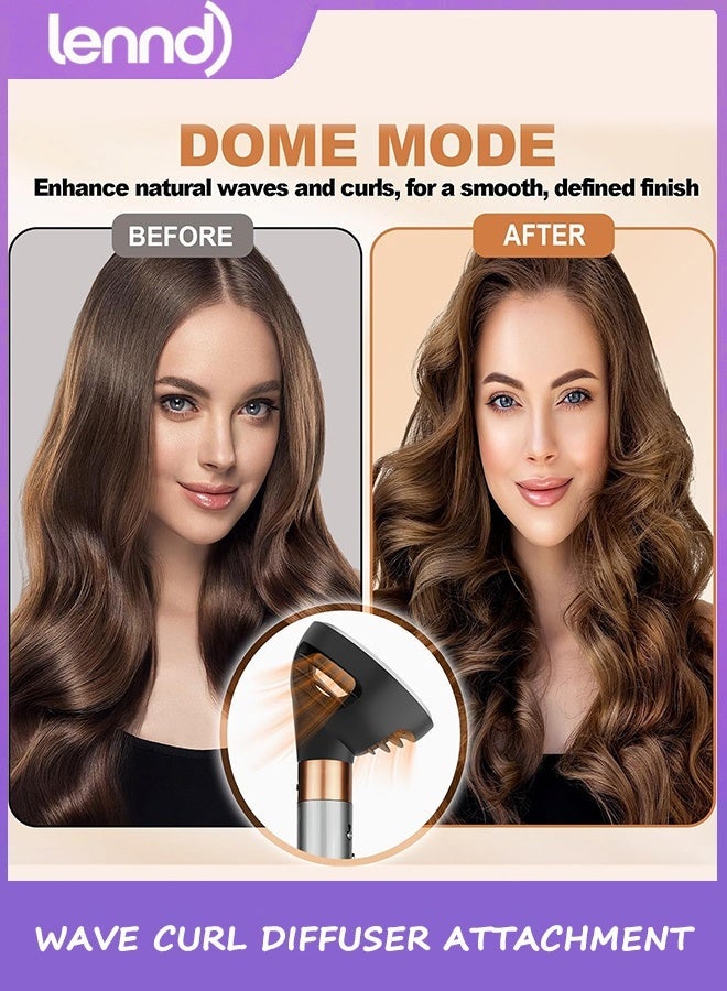 LENND Wave Curl Diffuser Attachment for Dyson Airwrap HS01 HS05 HS08, Upgraded Hair Diffuser Nozzle Dome and Diffuse Modes to Dryer Faster and Define Curls Hair, Grey - Image 2