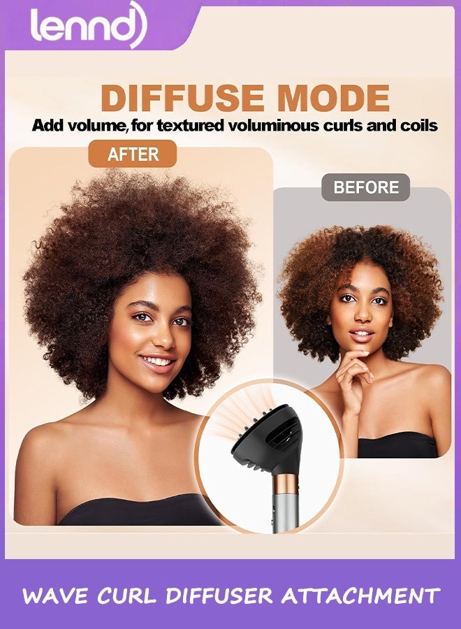 LENND Wave Curl Diffuser Attachment for Dyson Airwrap HS01 HS05 HS08, Upgraded Hair Diffuser Nozzle Dome and Diffuse Modes to Dryer Faster and Define Curls Hair, Grey - Image 4