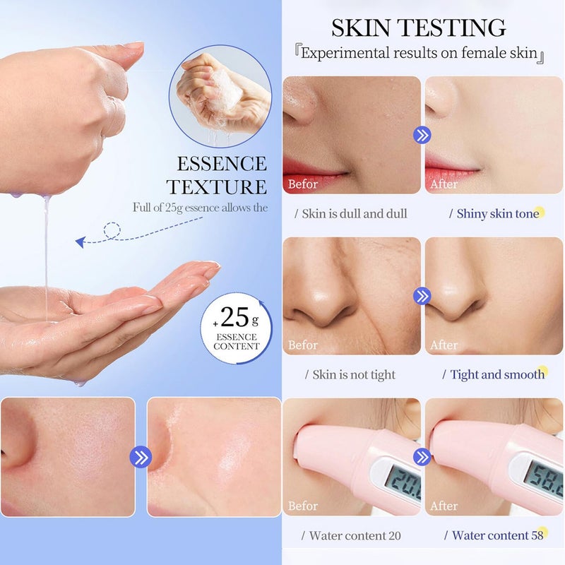 BIOAQUA Hyaluronic Acid Facial Mask 98% Dense Moisturizing Sooth Hydrates Repair Face Skin 5x25g / 0.95fl.oz - Image 2