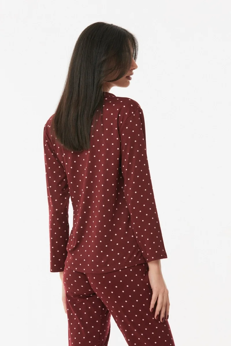 FullaModa Polka Dot Buttoned Pajama Set