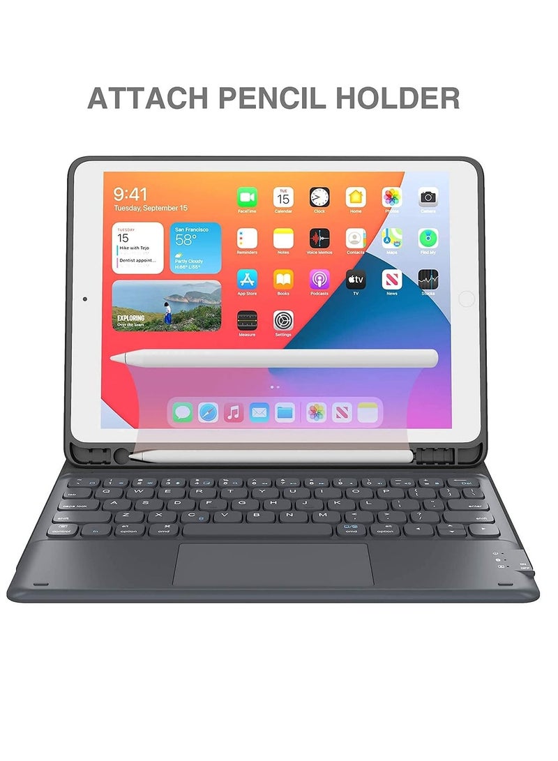 Keyboard Case for iPad 10.2 inch iPad 8th Generation 2020 7th Gen Air 3 Pro 10.5 Smart Keyboard Slim Cover with Pencil Holder Magnetically Detachable Wireless Bluetooth Keyboard (Black) - Image 3