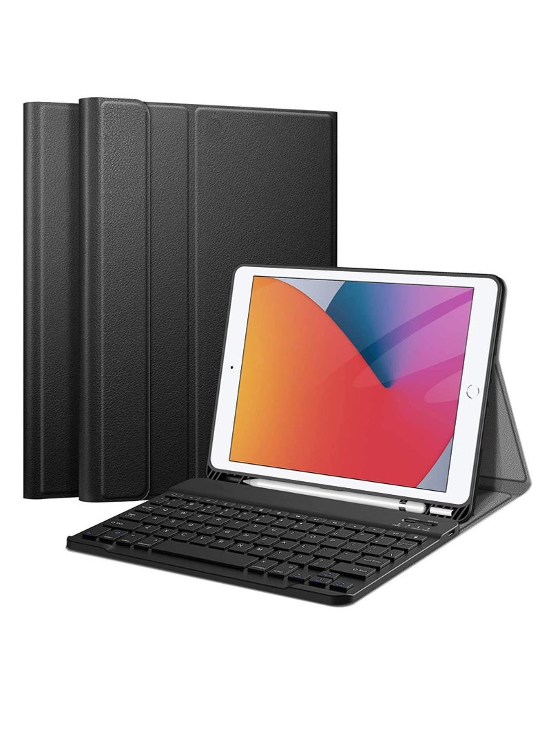 Keyboard Case for iPad 10.2 inch iPad 8th Generation 2020 7th Gen Air 3 Pro 10.5 Smart Keyboard Slim Cover with Pencil Holder Magnetically Detachable Wireless Bluetooth Keyboard (Black) - Image 4