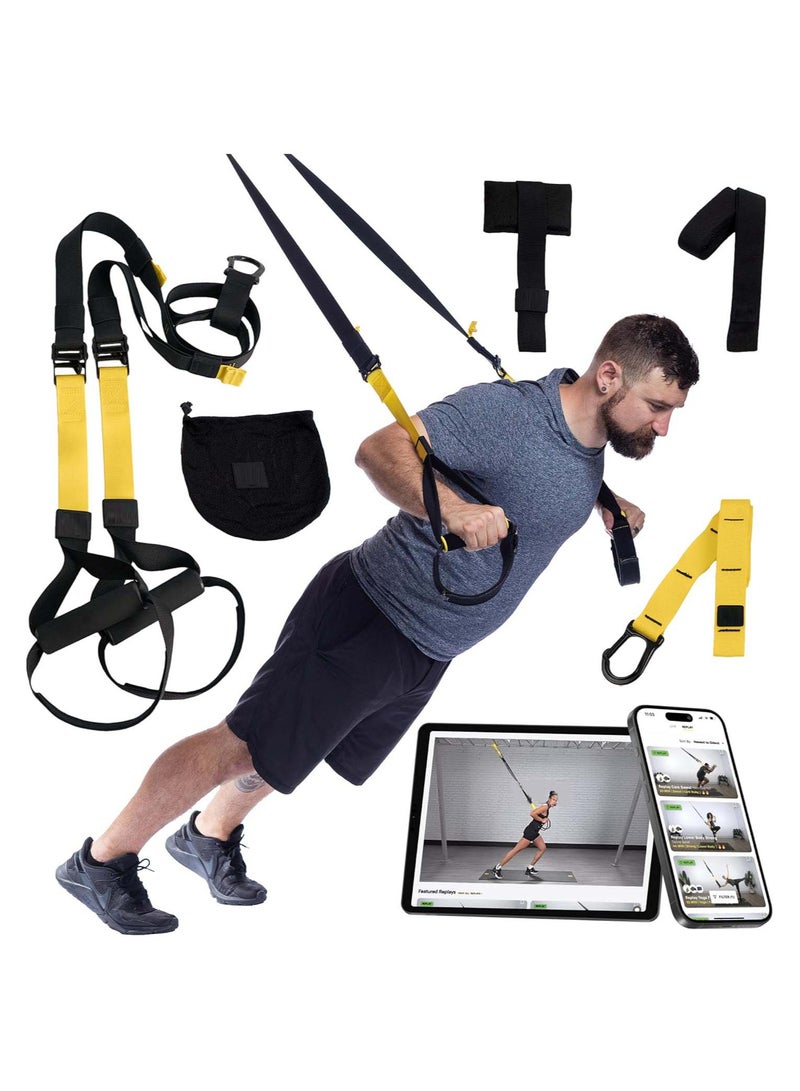 Generic All-in-ONE Suspension Training System – Full Body Home Gym Equipment with Indoor & Outdoor Anchors for Travel & Fitness Anywhere  - Image 1