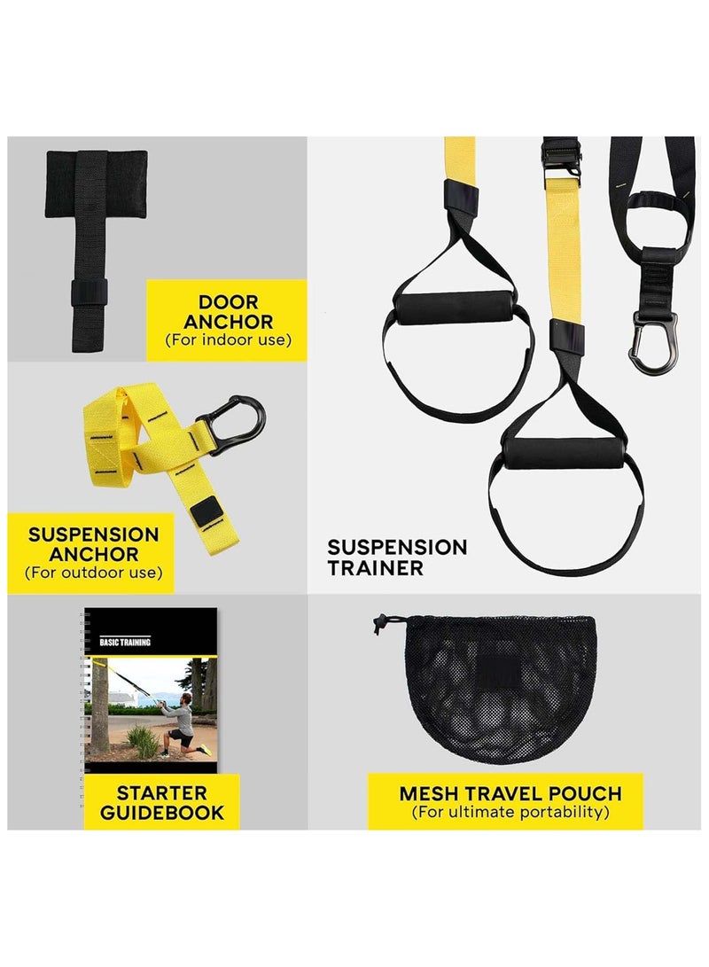 Generic All-in-ONE Suspension Training System – Full Body Home Gym Equipment with Indoor & Outdoor Anchors for Travel & Fitness Anywhere  - Image 5