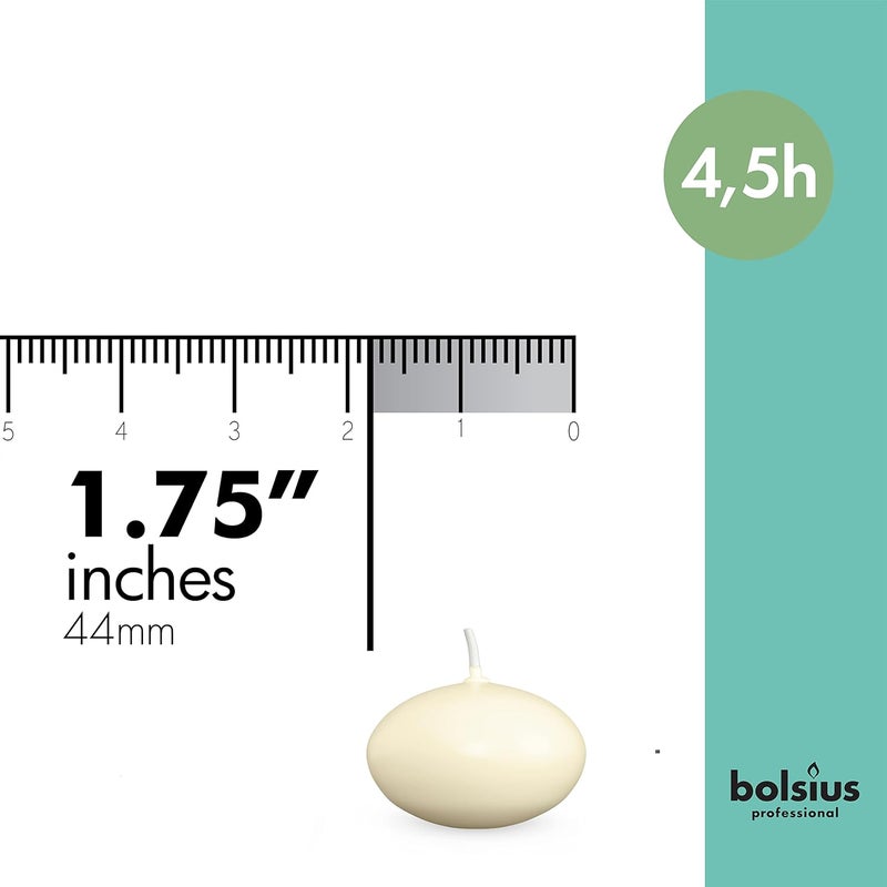 BOLSIUS شموع بولسيوس العائمة غير المعطرة كريمة ناعمة بيضاء 20 مجموعة جودة أوروبية خالية من الدخان تضفي أجواء ساحرة لمراكز الزفاف الرومانسية والديكورات والفعاليات وحفلات العطلات - Image 2