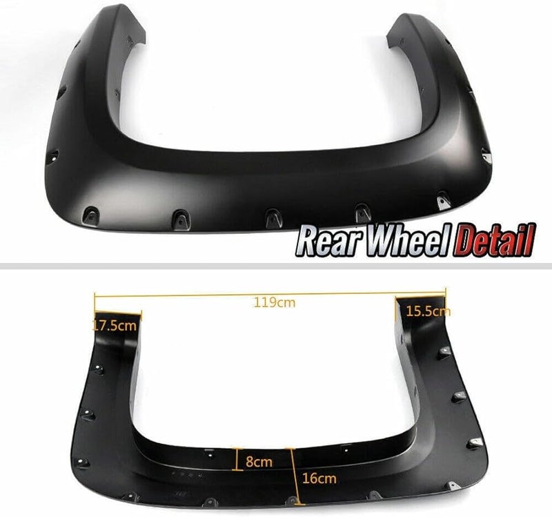 Fender Flares For 2007 2013 Chevy Silverado 1500 2500HD 3500HD Smooth Black Wheel Cover Protectors - Image 5