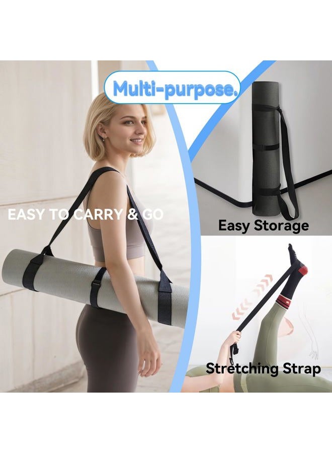 Cidkoth Adjustable Yoga Mat Strap Carrier, Thick Wide Yoga Mat Holder with Hook-and-loop fastener for yoga enthusiast, Travel Gym, Black Non-Slip Yoga Straps for Carrying Mats - Image 2