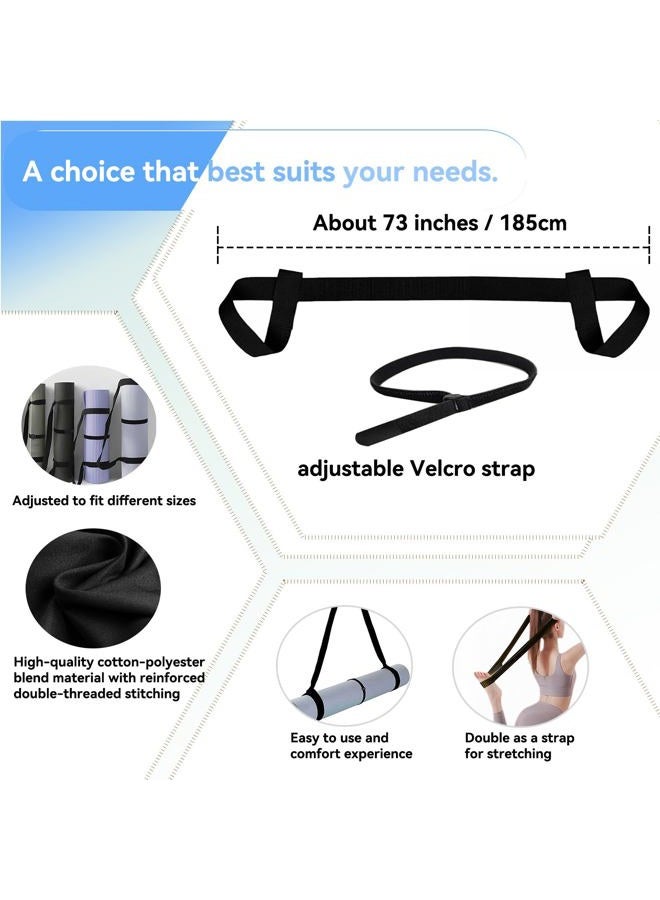 Cidkoth Adjustable Yoga Mat Strap Carrier, Thick Wide Yoga Mat Holder with Hook-and-loop fastener for yoga enthusiast, Travel Gym, Black Non-Slip Yoga Straps for Carrying Mats - Image 5