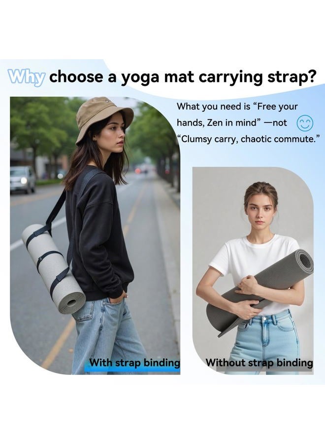 Cidkoth Adjustable Yoga Mat Strap Carrier, Thick Wide Yoga Mat Holder with Hook-and-loop fastener for yoga enthusiast, Travel Gym, Black Non-Slip Yoga Straps for Carrying Mats - Image 4
