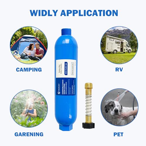 Hourleey 2 Pack RV Inline Water Filter with 2 Flexible Hose Protector, Reduce Bad Taste, Odors, Rust, Fluoride, Chlorine and Sediment in Drinking Water, Dedicated for RVs Campers Marines - Image 4