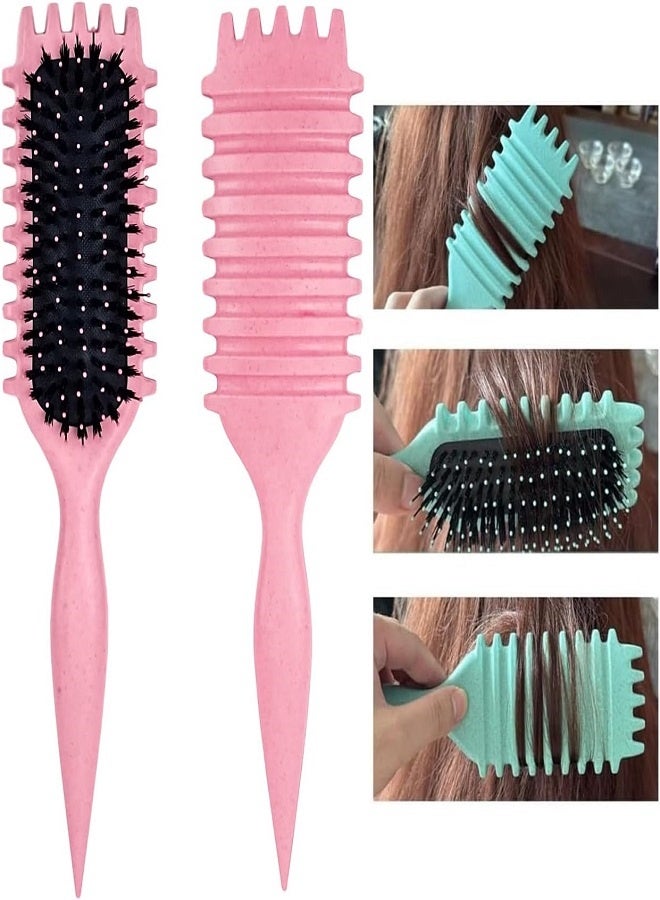 أليس فرشاة، فرشاة تصفيف الشعر المجعد، فرشاة فك تشابك الشعر الرطب والجاف، الأداة الأساسية لتشكيل وتصفيف تجعيدات شعرك، احصلي على تجعيدات محددة بشكل مثالي (وردي) - Image 3