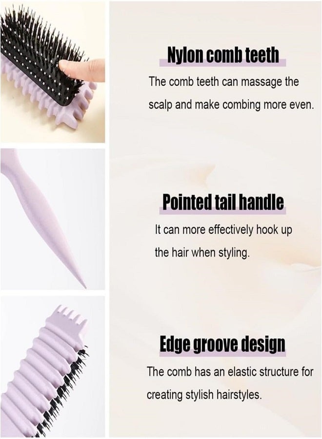 أليس فرشاة، فرشاة تصفيف الشعر المجعد، فرشاة فك تشابك الشعر الرطب والجاف، الأداة الأساسية لتشكيل وتصفيف تجعيدات شعرك، احصلي على تجعيدات محددة بشكل مثالي (وردي) - Image 5