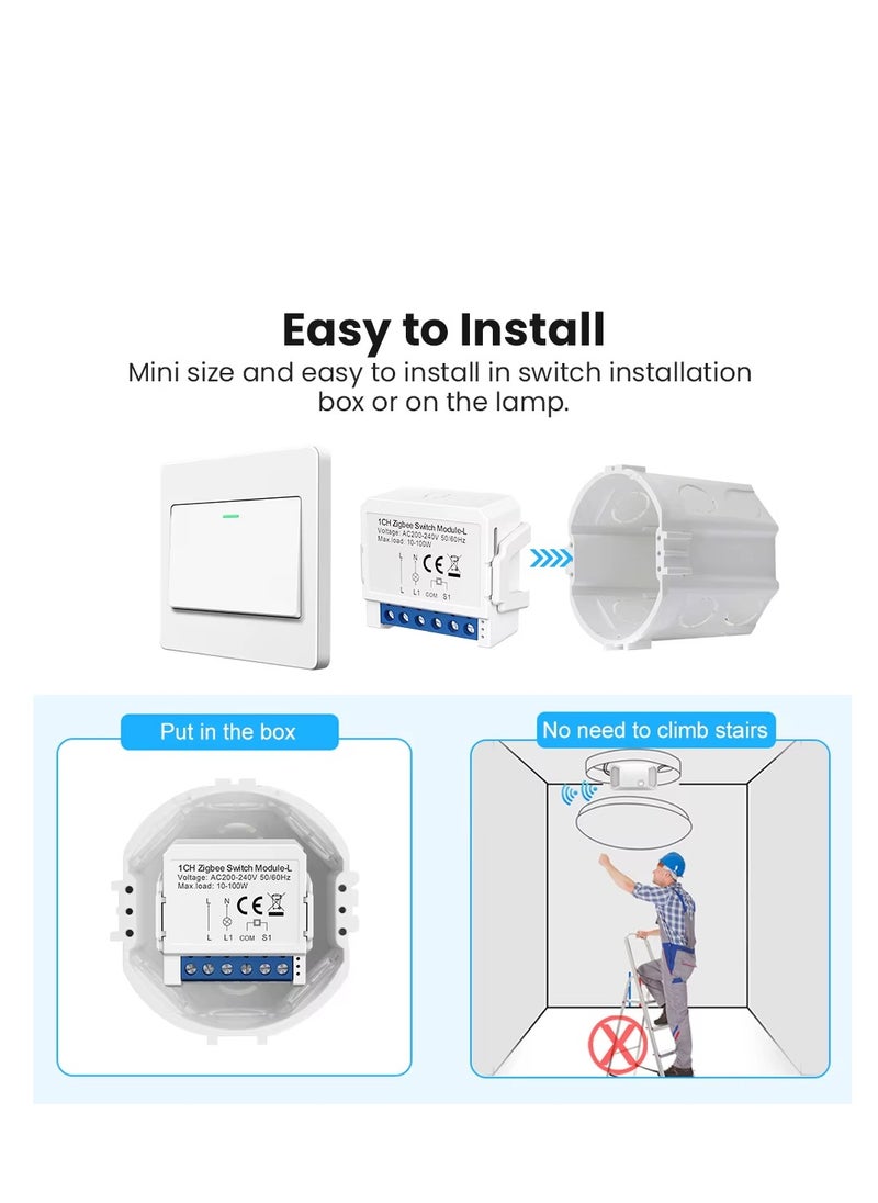 TUYA - Tuya Smart WIFI 1 Gang Light Mini Switch Works with Amazon Alexa and Google Home - Image 1