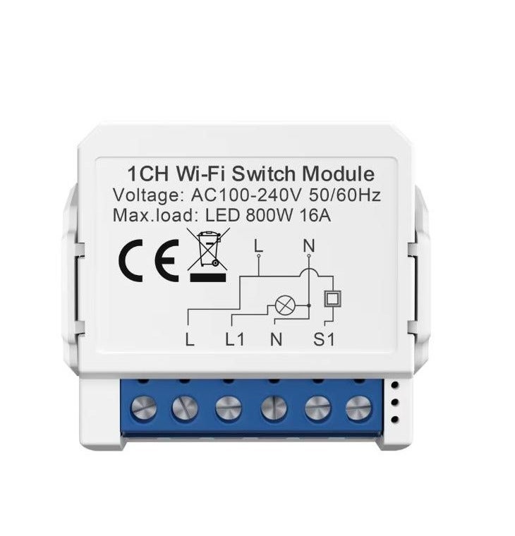 Tuya Smart WIFI 1 Gang Light Mini Switch Works with Amazon Alexa and Google Home - Image 1