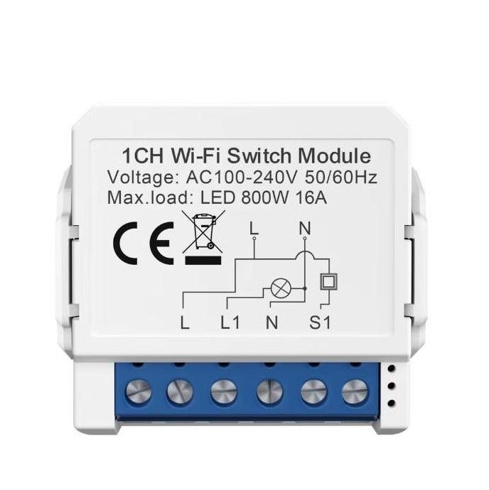 Tuya Smart WIFI 1 Gang Light Mini Switch Works with Amazon Alexa and Google Home - Image 1