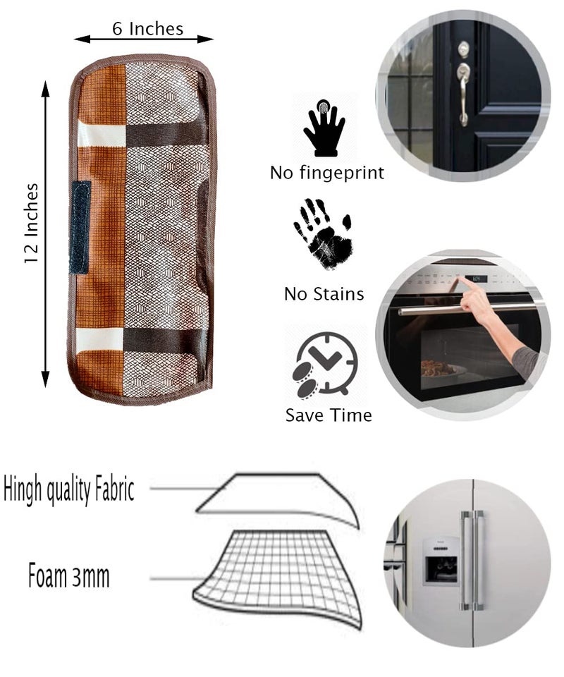 KANUSHI Industries® Multi-Purpose Refrigerator/Fridge Handle Cover/Fridge Handle/Microwave Handle Cover Cover set (Set of 2)(FRI-2-HANDLE-BROWN-BOX) - Image 4