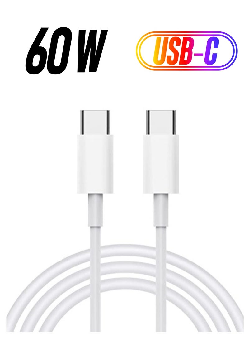 DUSALA USB C to USB C 60W Cable 1M, Power Delivery Fast Charging PD Charger Cord Compatible with Samsung, MacBook Air/Pro, iPad Pro, iPad Air, Huawei, Xiaomi, Lenovo, OnePlus, Android Phones and Tablets - Image 1