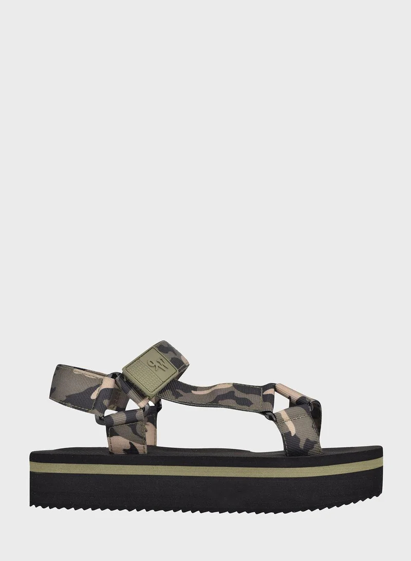 NINE WEST Multi Strap Wedge Sandals
