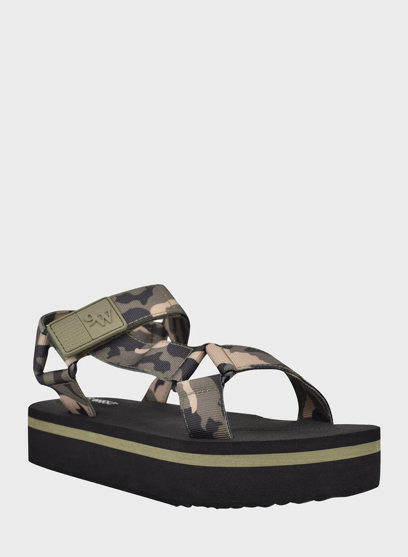 NINE WEST Multi Strap Wedge Sandals