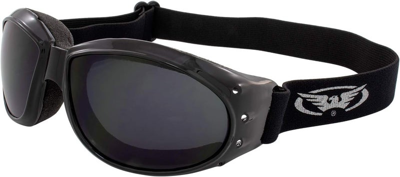 Global Vision Eliminator Dirt Bike Padded Motorcycle Riding Goggles for Men and Women (Black Frame/Smoke Lens) - Image 1