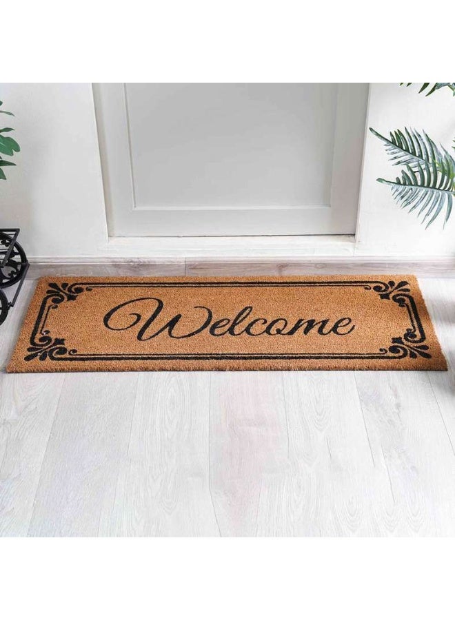 Pan Home Riley Welcome Door Mat 45x120Cm-Natural/Black - Image 1
