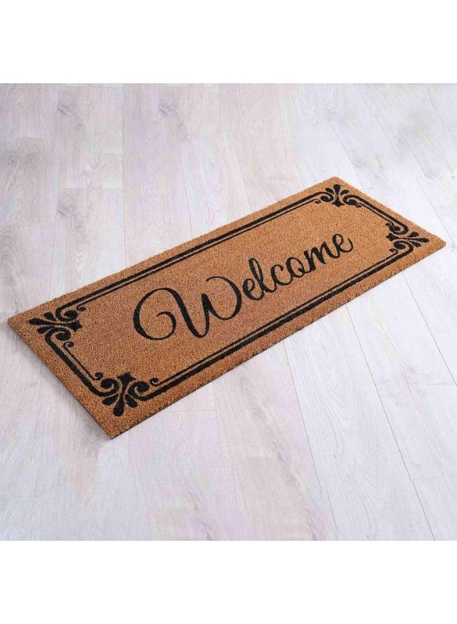 Pan Home Riley Welcome Door Mat 45x120Cm-Natural/Black - Image 2