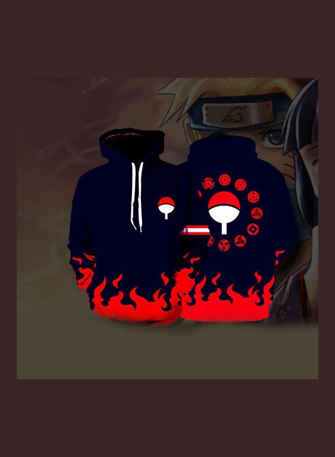 NIBEMINENT Printed Long Sleeves Hoodie Blue/White/Red - Image 4