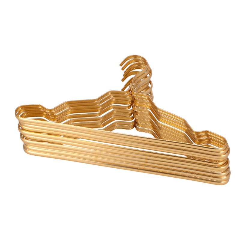 Space Aluminum Hanger 10-Pack: Waterproof Rust-Proof Slip-Resistant Grooved Heavy Duty Clothes Hanger - Space Saving Closet Organizer for Bedroom Bathroom Wardrobe, Suits Coats Shirts Skirts - Image 2