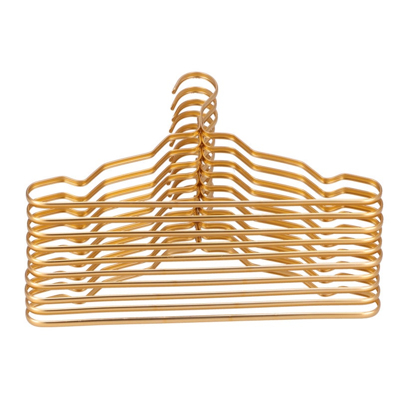 Space Aluminum Hanger 10-Pack: Waterproof Rust-Proof Slip-Resistant Grooved Heavy Duty Clothes Hanger - Space Saving Closet Organizer for Bedroom Bathroom Wardrobe, Suits Coats Shirts Skirts - Image 1