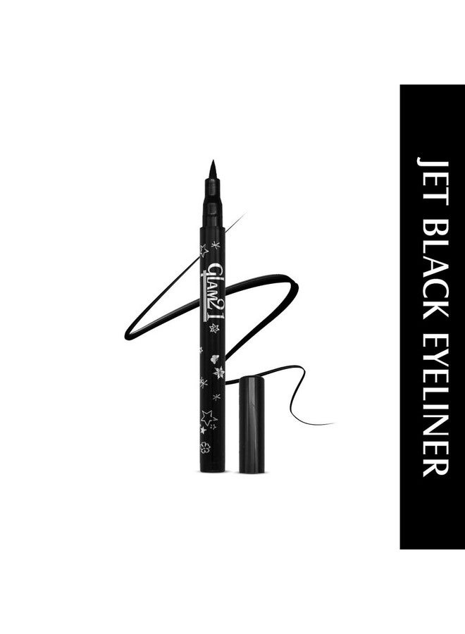 جلام 21 قلم تحديد العيون Glam21 يدوم طويلاً | مقاوم للتلطخ | عالي الصبغة | قلم تحديد العيون باللون الأسود الداكن - Image 2