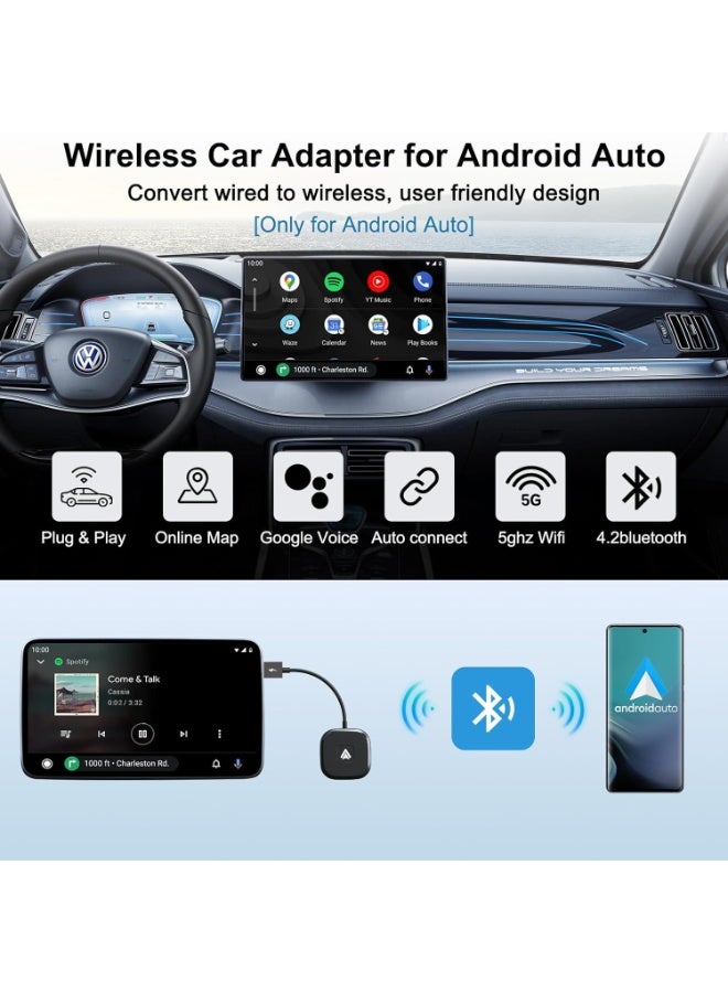 Yesido Android Auto Wireless Adapter – USB Dongle for Android Car Radio, Convert Wired to Wireless Android Auto – Compatible with OEM Cars 2016 & Newer - Image 2