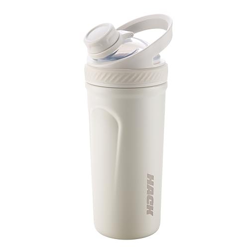 Hack Athletics Premium Stainless Steel Insulated Shaker Bottles for Gym, Protein Shaker, Pre Workout Bottle, Water Bottle for Men and Women, BPA Free Material 100% Leakproof | 709ML (White) - Image 1
