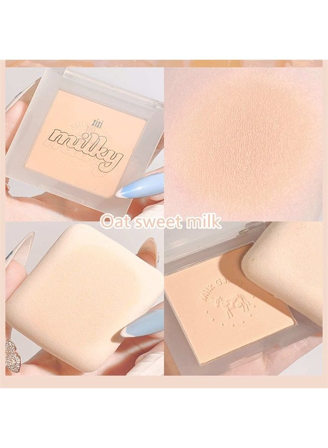 SURORAIN Blush Palette, Milk Galaxy Soft Mist Blush Monochrome Blush Palette Matte Vitality Nude Makeup Rouge Repair Blush Portable Daily Light Makeup Pink Tender Girl Beautiful Woman (Oat sweet milk)